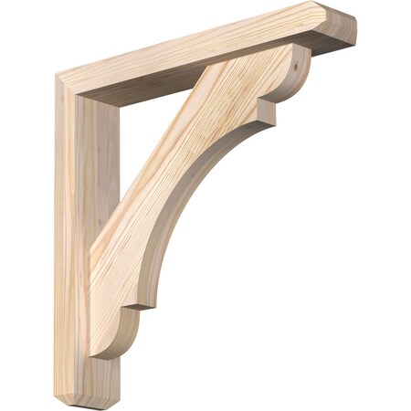 Ekena Millwork Olympic Craftsman Smooth Bracket w/ Offset Brace, Douglas Fir, 3 1/2"W x 18"D x 18"H BKT0402X18X18OLY04SDF